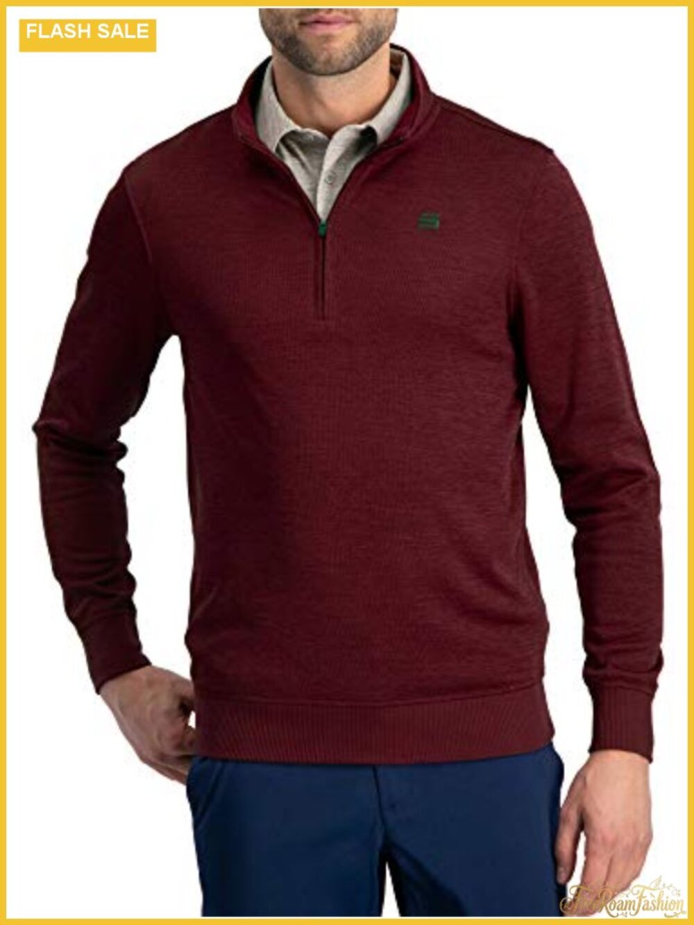 Men's Dry Fit Quarter Zip Fleece Pullover Sweater Golf Jacket